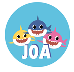 Tarjetitas redondas Baby Shark 20u Pers